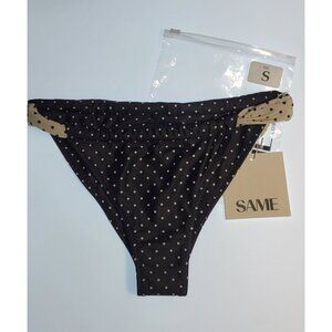 SAME Los Angeles Bottom Swim Womens Mid  Rise Polka Dots Small Black/white